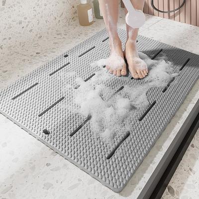 Non-slip Bathroom Mat Safety Shower Bath Mat Plastic Massage Pad Bathroom Carpet Floor Drainage Suction Cup Bath Mat
