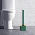 Silicone Toilet Brush and Holder Set,Revolutionary Flex Toilet Brush, Deep Cleaner Bathroom Toilet Brush and Quick Drying Holder Set, No-Slip Long Plastic Handle