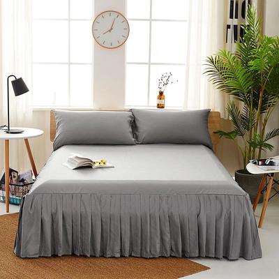 Solid Color Bed Skirt Type Single Piece Bed Cover 1.8m Brushed Bed Cover Double Bed Sheet Simmons Mattress Protector