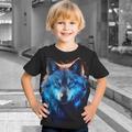 Boys 3D Wolf Tee Shirt Short Sleeve 3D Print Summer Active Sports Fashion Polyester Kids 3-12 Years Crew Neck Outdoor Casual Daily Regular Fit