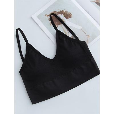 Women's Top Pure Color Fashion Sport Simple Daily Nylon Breathable Straps Sleeveless Tank Top Backless Chest pads Summer Spring Home Outfits