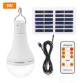 Solar Light Bulb Rechargeable Solar Powered LED Bulbs Light 9 Watts with Remote Control for Emergency Power Outage Home Indoor Camping Power Failure