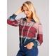 Women's Shirt Blouse Plaid Casual Red Blue Khaki Button Print Long Sleeve Fashion Shirt Collar Regular Fit Spring Fall