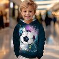 Boys 3D Football Hoodie Pullover Long Sleeve 3D Print Fall Winter Fashion Streetwear Cool Polyester Kids 3-12 Years Outdoor Casual Daily Regular Fit