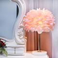 Feather Lamp Northern European Light Luxury Feather Table Lamp Marble American Creative Princess Bedroom Bedside Lamp