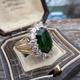 1PC Light Gold Alloy Vintage Style Ring For Women with Synthetic Emerald Jasper -Mother's Day