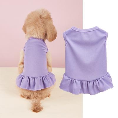 Dog Cat Dress Minimalist Casual Breathable Soft Washable Comfortable Outdoor Casual Daily Dog Clothing for Bichon Frise Pomeranian Baby Pet Papillon Small