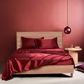 4 Pieces Satin Sheet Sets Hotel Luxury Silky Bed Sheets Soft Premium Satin Sheets Wrinkle Fade Resistant Bedding Set Sheet Set, Include 1 Deep Pocket Fitted Sheet(12inch),1 Flat Sheet, 2 Pillowcases