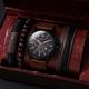 Men Quartz Watch Compass Leather Watch