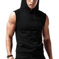 Men's Sleeveless Hoodie Workout Hoodie Tank Top Gym Hoodie Hooded Sports Outdoor Daily Holiday Plain Black Red Blue Activewear Streetwear Sport Spring Fall Hoodies Sweatshirts