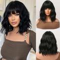 Ginger Curly Wigs for Women Short Orange Wigs With Bangs Natural Looking Cosplay Synthetic Hair