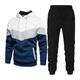 Men's Tracksuit Sweatsuit Jogging Suits White Yellow Wine Red Navy Blue Hooded Color Block Patchwork 2 Piece Sports Outdoor Daily Sports Basic Casual Big and Tall Fall Spring Clothing Apparel