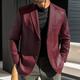 Men's Faux Leather Jacket Blazer Outdoor Daily Wear Vacation Fashion Streetwear Fall Winter Polyester Faux Leather Plain Button Pocket Windproof Warm Single Breasted Blazer Black Red Blue Brown
