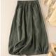 Women's Skirt A Line Midi High Waist Skirts Pocket Solid Colored Casual Daily Weekend Summer Cotton And Linen Basic Casual Black Army Green Navy Blue Khaki