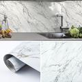 Marble Wallpaper Waterproof Oil Proof Fireproof Wall Moisture Proof Furniture Renovation Self-Adhesive Easily Removable Wall Covering Kitchen Countertop And Cabinet Shelf Liner 23.6''x118''