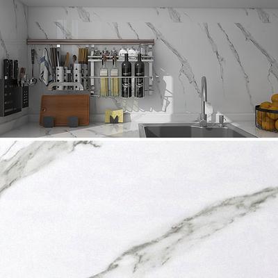 Cool Wallpapers Marble Wallpaper Wall Mural Waterproof Oil Proof MoistureProof Furniture Renovation Self-Adhesive Easily Removable Wall Covering Kitchen Countertop Cabinet Shelf Liner 23.6x118