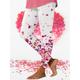 Women's Leggings Polyester Heart Pink Active High Waist Long Valentine's Day Festival Spring