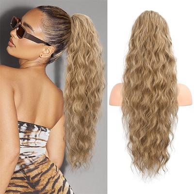 Ponytail Extension 26 Inch Drawstring Ponytail Hair Extensions for WomenLong Curly Wavy Ponytail Natural Wavy Synthetic Hairpiece for Women Daily Use party