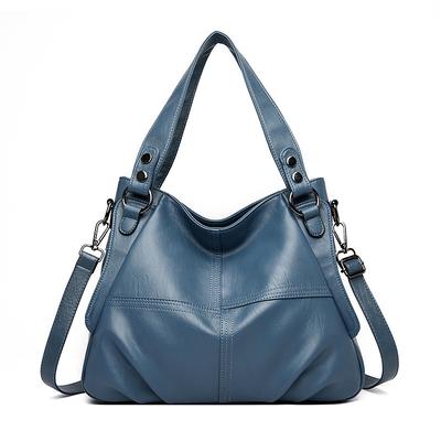 Women's Burgundy Faux Leather Shoulder Bag – Large Capacity Handbag with Detachable Strap for Work Travel
