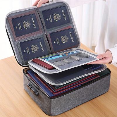 Document Storage Bag Box Home Family Certificate Explosion Important Documents Multi-Functional Passport Box Oxford Cloth Finishing Bag