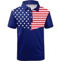 Men's Polo Shirt Golf Shirt Graphic Prints National Flag Turndown White Navy Blue Blue Dark Blue Light Blue Outdoor Street Short Sleeves Print Button-Down Clothing Apparel Sports Fashion Streetwear