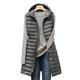 Women's Quilted Vest Winter Sleeveless Puffer Coat Fall Lightweight Windproof Warm Gilet Zipper Hoodied Coat Fashion Daily Street Outerwear Grey