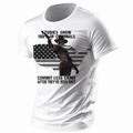 Graphic Skeleton American Flag Retro Vintage Street Style Western Aztec Men's 3D Print T shirt Tee Sports Outdoor Holiday Going out T shirt White Pink Red White Short Sleeve Crew Neck Shirt Spring