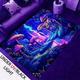 Mushroom Forest Blacklight Rug Carpet Floor Mat UV Reactive Glow in the Dark Rug Large Non-Slip Rug Mat Carpet for Room Decor