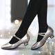 Women's Heels Pumps Slip-Ons Mary Jane Vintage Shoes Comfort Shoes Party Outdoor Daily Kitten Heel Round Toe Elegant Vintage Fashion Leather Cowhide Buckle Ankle Strap Silver Dark Red Black