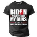 Graphic Biden Will Never Get My Guns Daily Casual Street Style Men's 3D Print T shirt Tee Sports Outdoor Holiday Going out T shirt Black Army Green Dark Blue Short Sleeve Crew Neck Shirt Spring