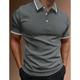 Men's Button Up Polos Polo Shirt Casual Holiday Lapel Short Sleeve Fashion Basic Plain Classic Summer Regular Fit Light Sky Blue Black Army Green Dark Navy Brown Grey Button Up Polos