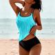 Women's Swimwear Tankini 2 Piece Normal Swimsuit 2 Piece Printing Stripe Beach Wear Summer Bathing Suits