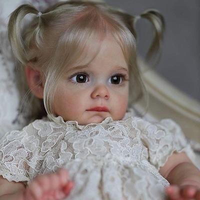 22 inch Reborn Doll Baby Toddler Toy Reborn Toddler Doll Doll Reborn Baby Doll Baby Baby Girl Reborn Baby Doll Newborn lifelike Gift Hand Made Non Toxic Vinyl W-2142JS with Clothes and Accessories