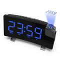 Projection Clocks FM Radio Curved-Screen Digital Alarm Clock LED Display with Dimmer Dual Alarm with USB Charging Port 12/24 Hours Backup Battery for Clock Setting