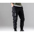 Men's Cargo Pants Cargo Trousers Trousers Cropped Pants Elastic Waist Multi Pocket Plain Outdoor Sports Full Length Casual Daily Cotton Classic Style Black Grey Micro-elastic