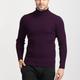 Men's Sweater Wool Sweater Pullover Sweater Jumper Turtleneck Sweater Chunky Knit Knitted Solid Color Turtleneck Keep Warm Modern Contemporary Work Daily Wear Clothing Apparel Fall Winter Black Red