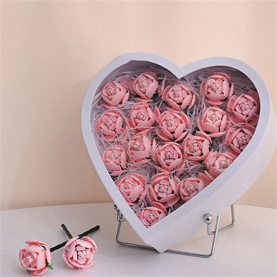 Women's Day Gifts Qixi Gift Heart-shaped Cuddle Bucket Immortal Flower Building Block Flower Rose Assembly Gift Boudoir Expressing Love Flower Box Valentine's Day Mother's Day Gifts for MoM