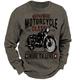 Men's Sweatshirt Pullover Brown Light Grey Dark Gray Gray Crew Neck Graphic Prints Motorcycle Print Sports Outdoor Casual Daily 3D Print 3D Print Designer Basic Spring Fall Clothing Apparel