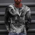 Eagle Black And White Mens 3D Shirt Casual Winter Cotton Men'S Prints Phoenix Crew Neck Long Sleeve Designer Orange Daily Holiday Tops Big