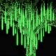 2 Pack Meteor Shower Christmas Lights Outdoor 30cm 8 Tubes 192 LED Falling Rain Lights Plug in Icicle Snow Cascading String Lights for Xmas Tree Holiday Patio Decorations