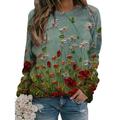 Women's Hoodie Sweatshirt Pullover Casual Green Blue Purple Graphic Floral Scenery Loose Fit Daily Round Neck Long Sleeve S M L XL XXL / 3D Print