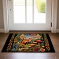 Fox Mushroom Doormat Quilting Art Non-Slip Oil Proof Rug Indoor Outdoor Mat Bedroom Decor Bathroom Mat Entrance Rug Door Mat