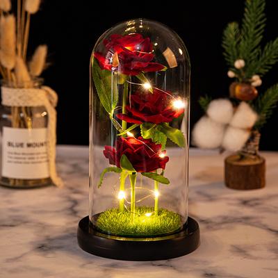 Eternal Rose LED Light: Add a Romantic Glow to Your Home with a Foil Flower Table Lamp - Perfect for Room Decor, Wedding Favors, Valentines Day Gift, Girlfriend Night Lights!