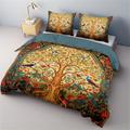 Medieval The Tree of Life Pattern Duvet Cover Set Set Soft 3-Piece Luxury Cotton Bedding Set Home Decor Gift King Queen Duvet Cover