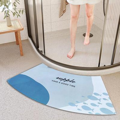 Diatomaceous Earth Bath Mat Arcute Marble Pattern Super Absorbent Toilet Door Quick-Drying Foot Mat Entry Door Mat Non-Slip Mat