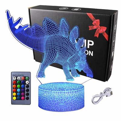 Dinosaur Gifts Night Light Ticent Tyrannosaurus 3D Lamp Lighting Lights for Kids16 LED Color Changing Touch Table Desk Lamps Cool Toys Boys Girls Birthday Xmas Decoration