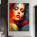 Hand Painted Wall Art Colorful Woman Face oil painting Wall Art Painting Abstract Female Face painting Home Decor Girl Portrait picture Home Decoration ready to hang or canvas