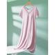 Women's Pajamas Nightgown Nightshirt Dress Stripe Fashion Comfort Home Daily Bed Modal Breathable V Wire Short Sleeve Chest pads Summer Black Light Green