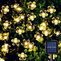 1/2pcs Solar Flower String Lights Outdoor 6.5m 30LEDs Cherry Blossoms Fairy Lights Waterpoof 8 Modes for Garden Patio Spring Decoration Yard Lawn Christmas Tree Holiday Party Warm White Colorful White