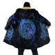 Dragon Totem Abstract Gothic Men's Fleece Jacket Coat Hoodie Jacket Daily Wear Going out Fall Winter Hooded Long Sleeve Yellow Blue Orange S M L Polyester Jacket